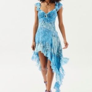 UO Hyacinth Lace Spliced Midi Dress